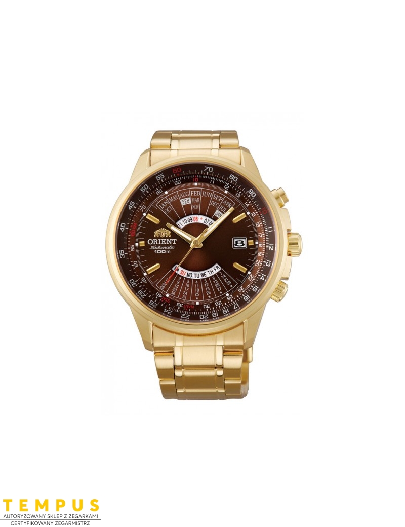 Zegarek klasyczny męski Orient FEU07003TX Perpetual Calendar World Time Automatic - Zegarki ORIENT