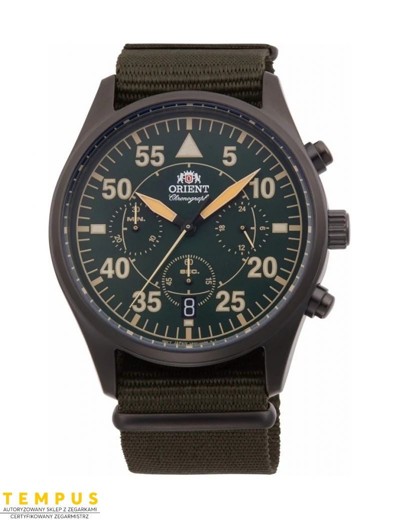 Zegarek lotniczy męski Orient Sport Chronograph Pilot RA-KV0501E10B - Zegarki ORIENT