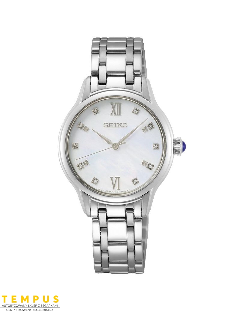 Zegarek klasyczny, elegancki damski Seiko Caprice Diamonds Srz537P1 - Zegarki SEIKO