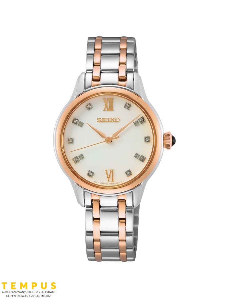 Zegarek klasyczny, elegancki damski Seiko Caprice Diamonds Srz542P1 - Zegarki SEIKO