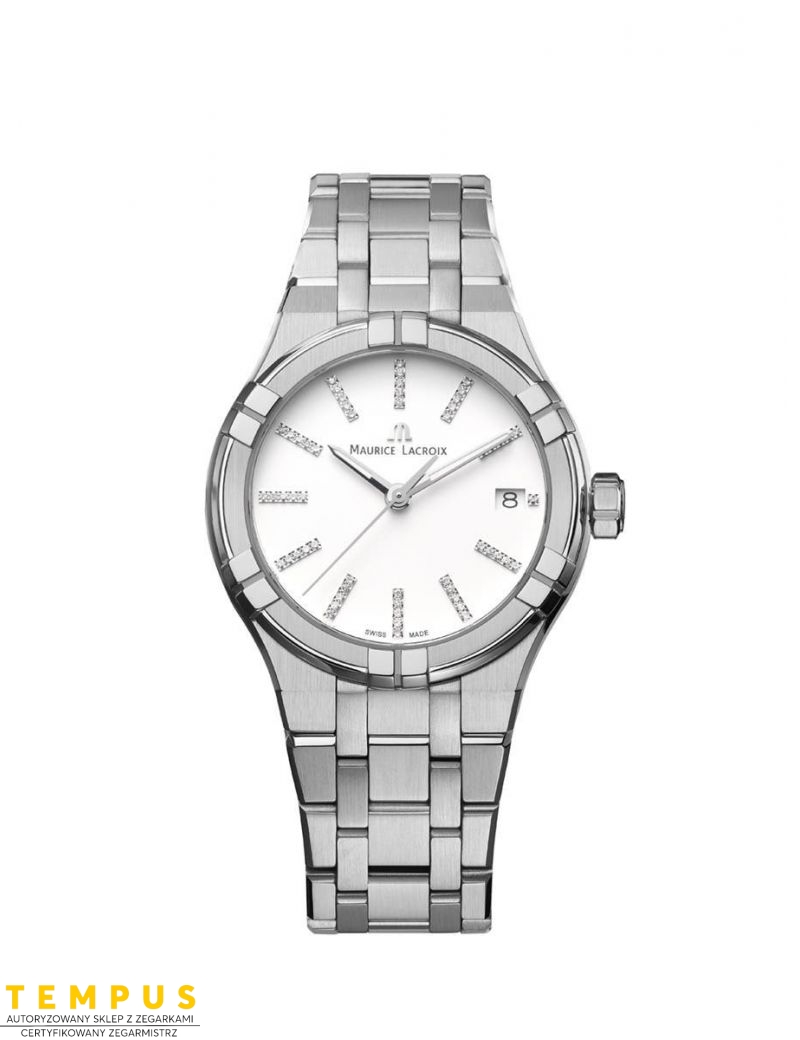 Zegarek casual damski Maurice Lacroix Aikon Date Diamonds AI1106-SS002-150-1 - Zegarki MAURICE LACROIX