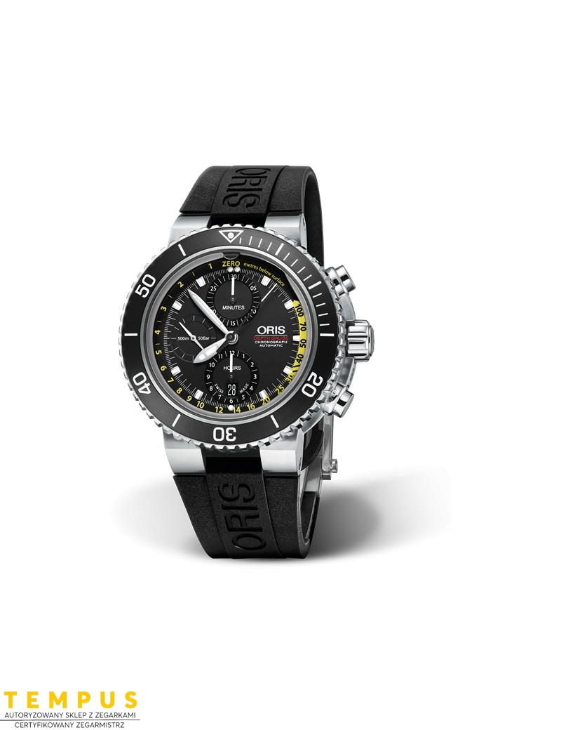 Zegarek sportowy męski Oris Aquis Depth Gauge Chronograph 01 774 7708 4154-Set Rs - Zegarki ORIS Zegarek sportowy męski Oris Aquis Depth Gauge Chronograph 01 774 7708 4154-Set Rs - Zegarki ORIS