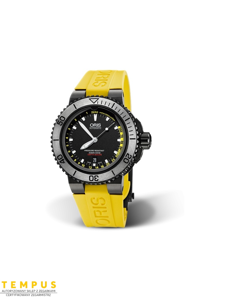 Zegarek sportowy męski Oris Aquis Depth Gauge 01 733 7675 4754-Set Rs - Zegarki ORIS Zegarek sportowy męski Oris Aquis Depth Gauge 01 733 7675 4754-Set Rs - Zegarki ORIS