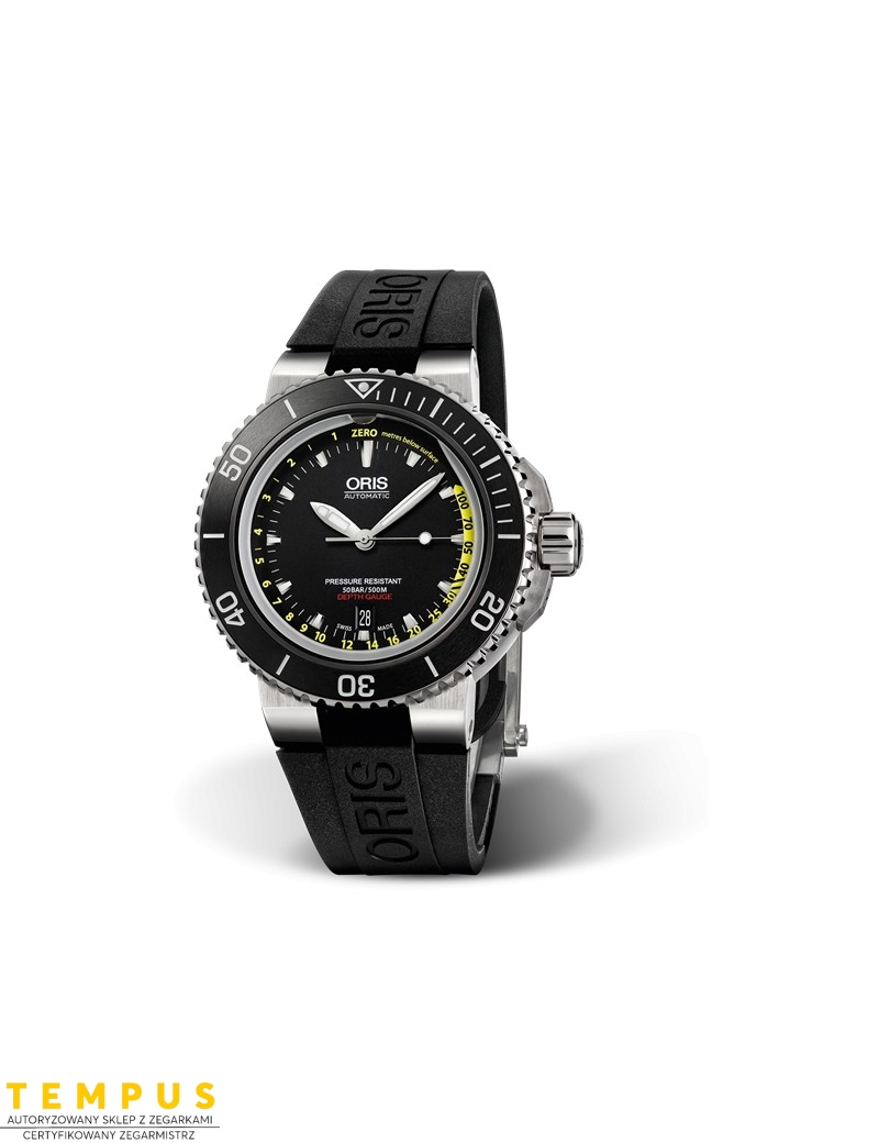 Zegarek sportowy męski Oris Aquis Depth Gauge 01 733 7675 4154-Set Rs - Zegarki ORIS Zegarek sportowy męski Oris Aquis Depth Gauge 01 733 7675 4154-Set Rs - Zegarki ORIS