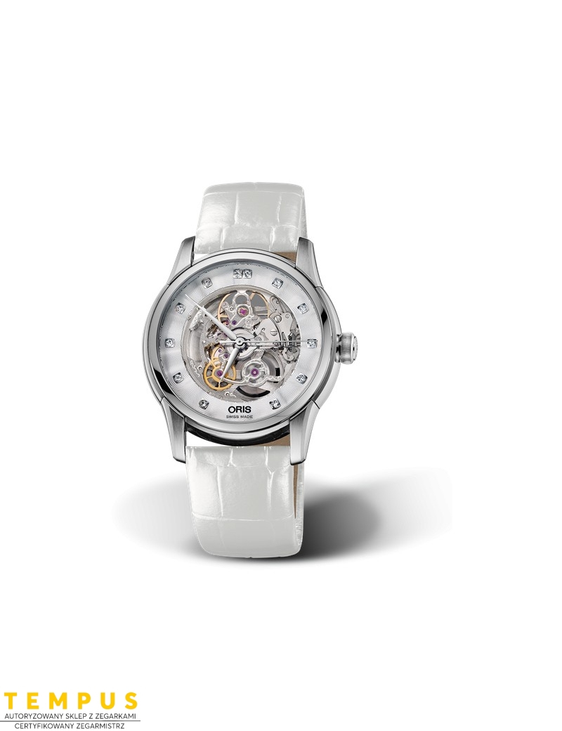 Zegarek męski Oris Artelier Skeleton Diamonds 01 734 7670 4019-07 5 21 67Fc - Zegarki ORIS