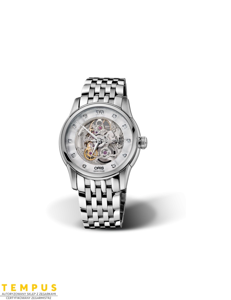 Zegarek męski Oris Artelier Skeleton Diamonds 01 734 7670 4019-07 8 21 77 - Zegarki ORIS