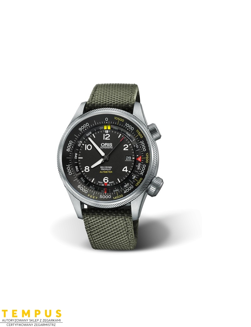 Zegarek lotniczy męski Oris Big Crown Propilot Altimeter With Feet Scale 01 733 7705 4134-Set 5 23 14Fc - Zegarki ORIS Zegarek lotniczy męski Oris Big Crown Propilot Altimeter With Feet Scale 01 733 7705 4134-Set 5 23 14Fc - Zegarki ORIS