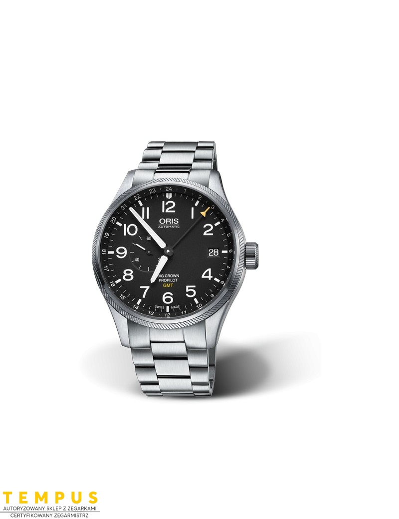 Zegarek lotniczy męski Oris Big Crown Propilot Gmt Small Second 01 748 7710 4164-07 8 22 19 - Zegarki ORIS