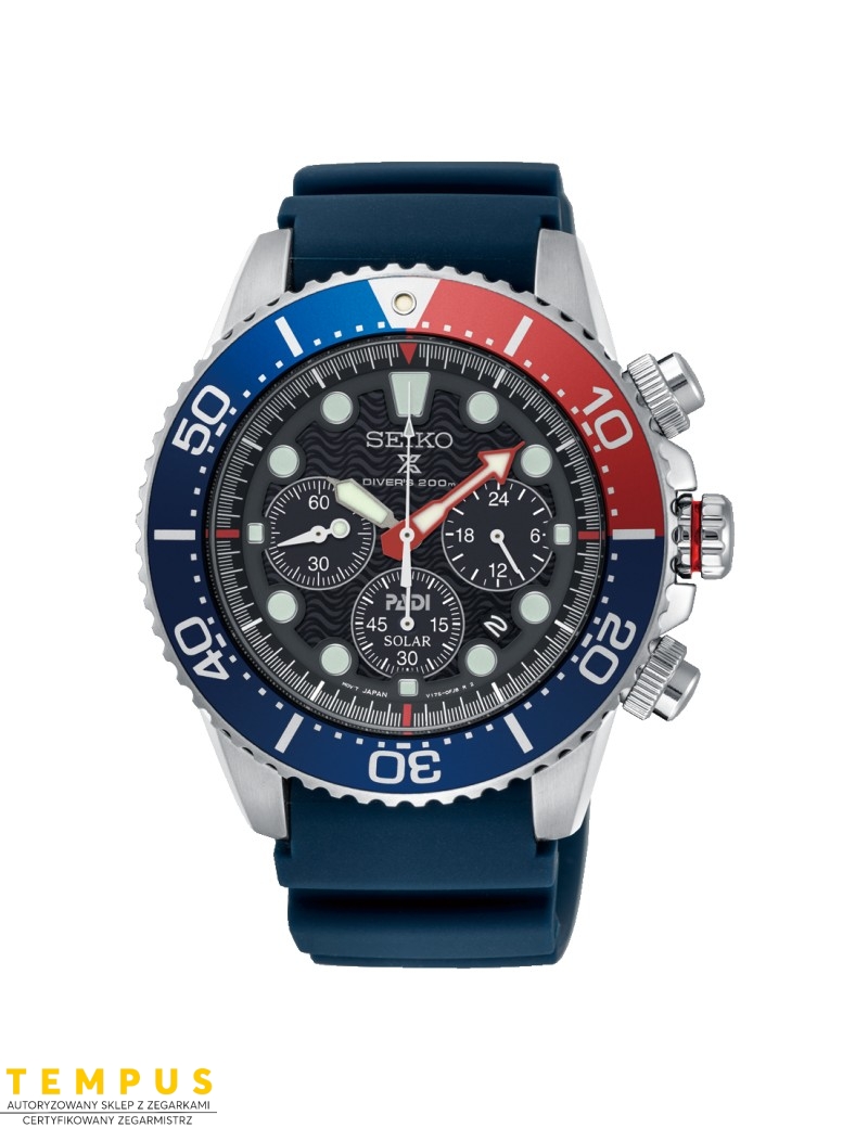 Zegarek sportowy męski Seiko Prospex Solar Diver Ssc663P1 Chronograph - Zegarki SEIKO
