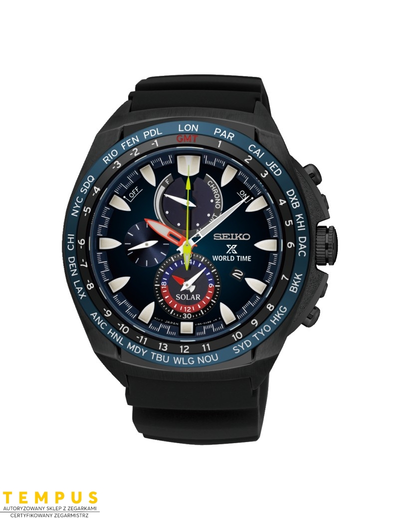 Zegarek sportowy męski Seiko Prospex Solar World Time Ssc551P1 Chronograph - Zegarki SEIKO Zegarek sportowy męski Seiko Prospex Solar World Time Ssc551P1 Chronograph - Zegarki SEIKO