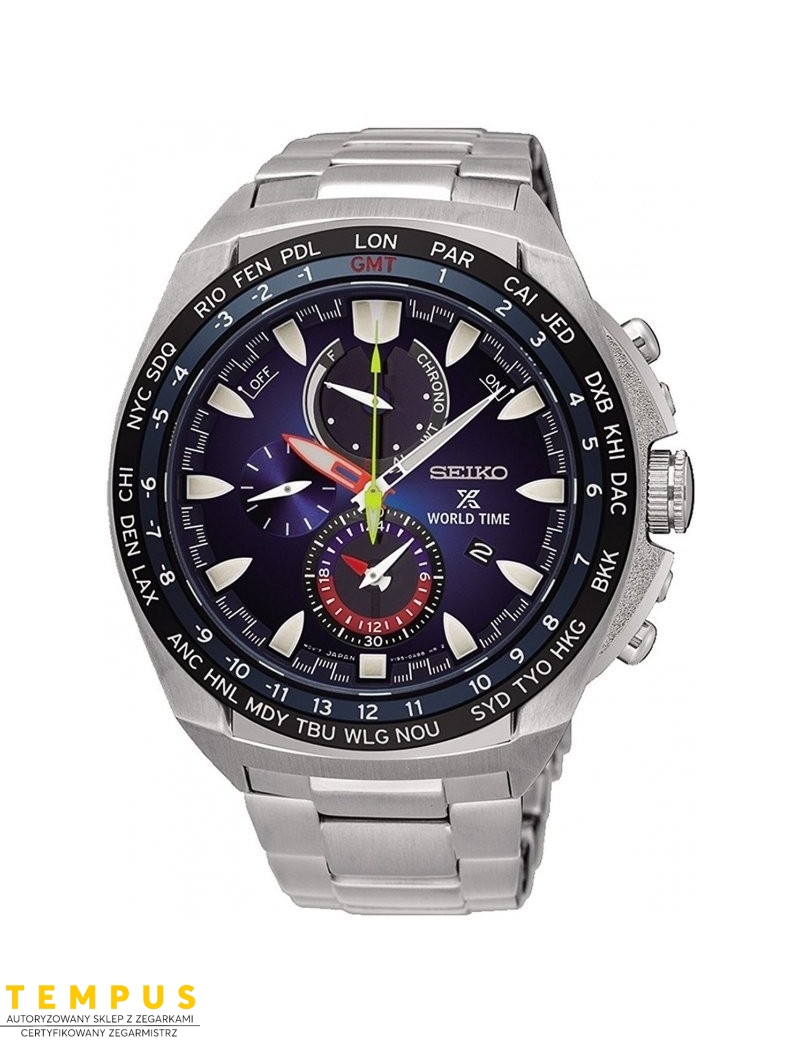 Zegarek sportowy męski Seiko Prospex Solar World Time Ssc549P1 Chronograph - Zegarki SEIKO Zegarek sportowy męski Seiko Prospex Solar World Time Ssc549P1 Chronograph - Zegarki SEIKO