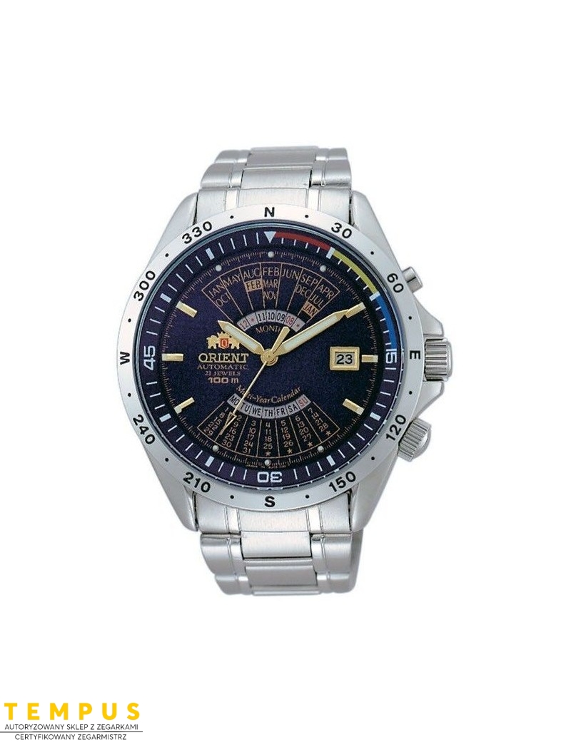 Zegarek klasyczny męski Orient FEU03002DW Perpetual Calendar World Time Automatic - Zegarki ORIENT Zegarek klasyczny męski Orient FEU03002DW Perpetual Calendar World Time Automatic - Zegarki ORIENT