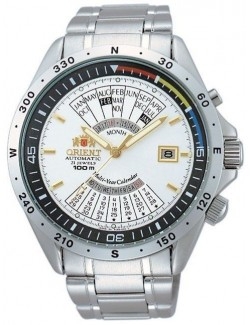 Zegarek klasyczny męski Orient FEU03002WW Perpetual Calendar World Time Automatic - Zegarki ORIENT