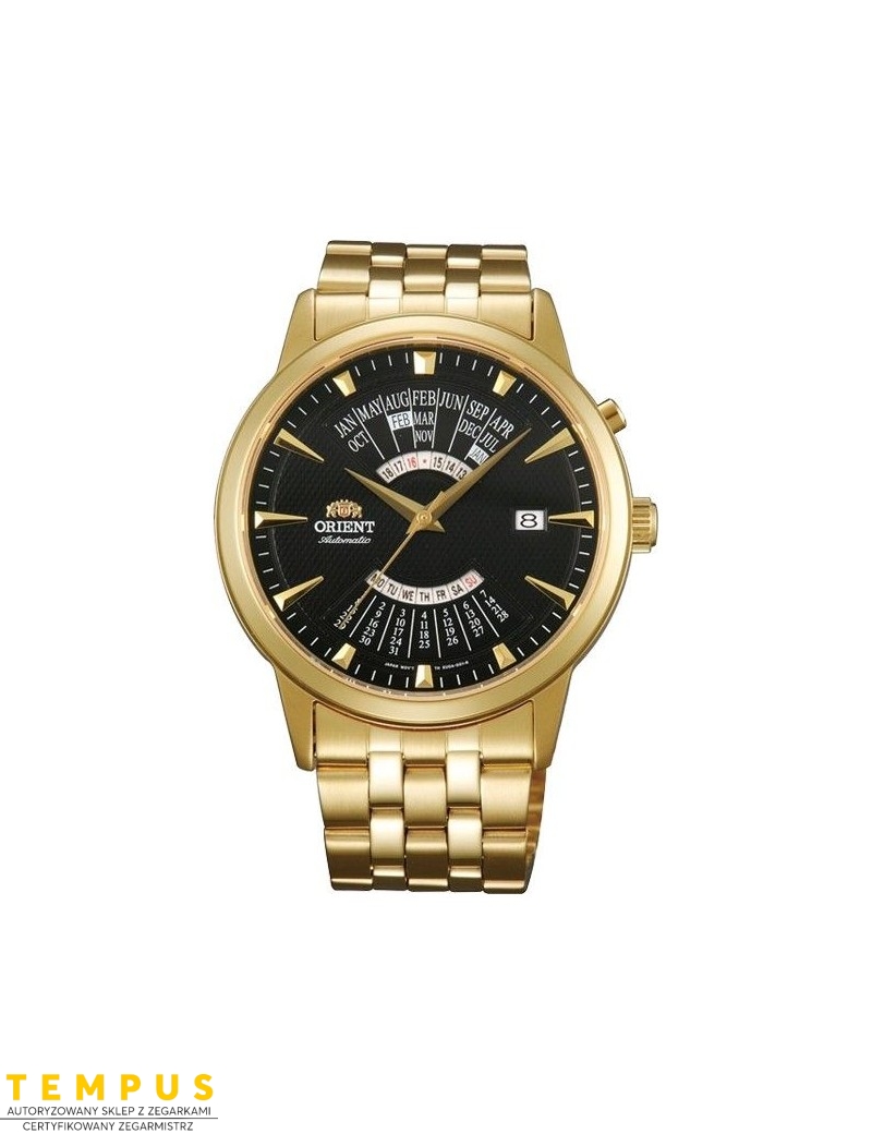 Zegarek klasyczny męski Orient FEU0A002BH Perpetual Calendar World Time Automatic - Zegarki ORIENT