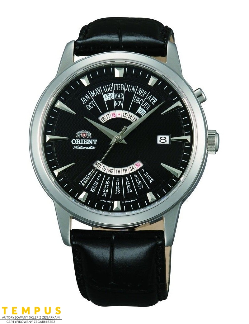 Zegarek klasyczny męski Orient FEU0A004BH Perpetual Calendar World Time Automatic - Zegarki ORIENT