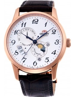 Zegarek elegancki męski Orient RA-AK0001S10B Sun & Moon Automatic - Zegarki ORIENT