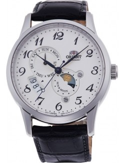 Zegarek elegancki męski Orient RA-AK0003S10B Sun & Moon Automatic - Zegarki ORIENT