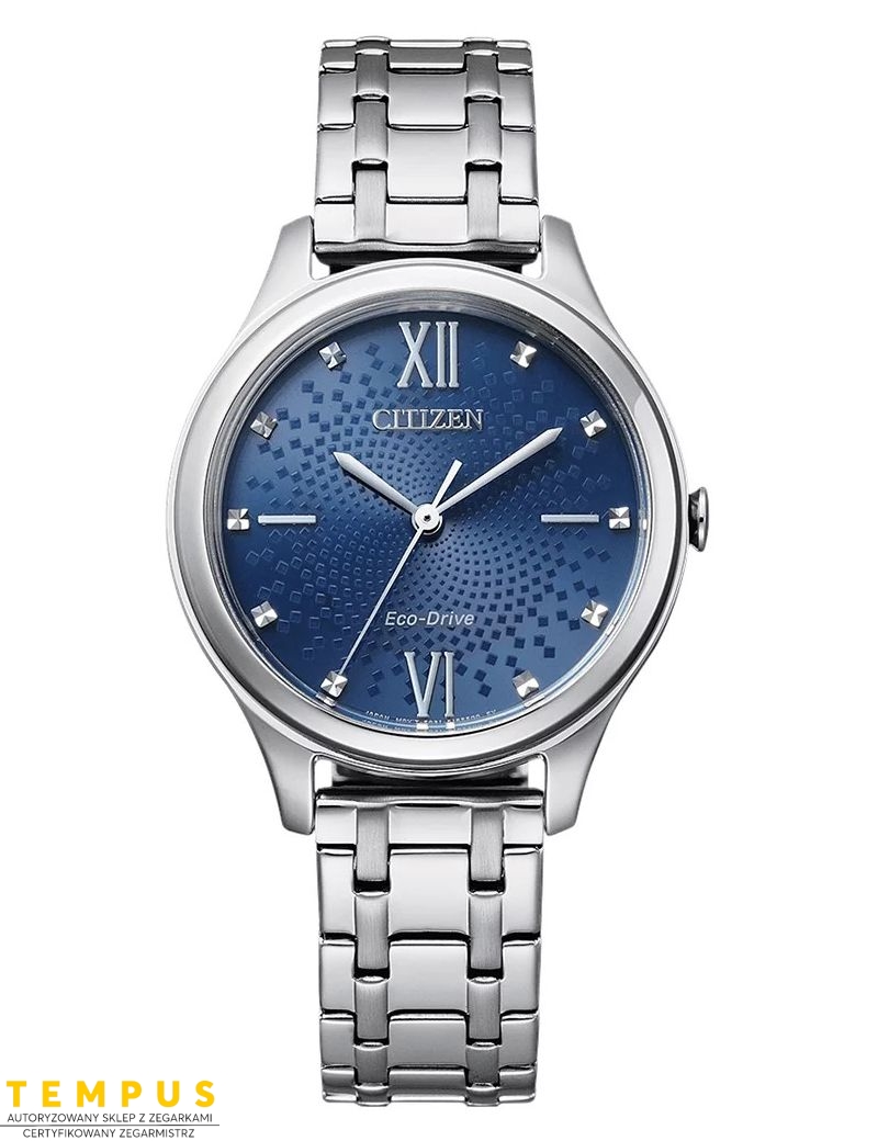 Zegarek klasyczny, elegancki damski Citizen Classic Lady Elegance EM0500-73L Crystals na bransolecie