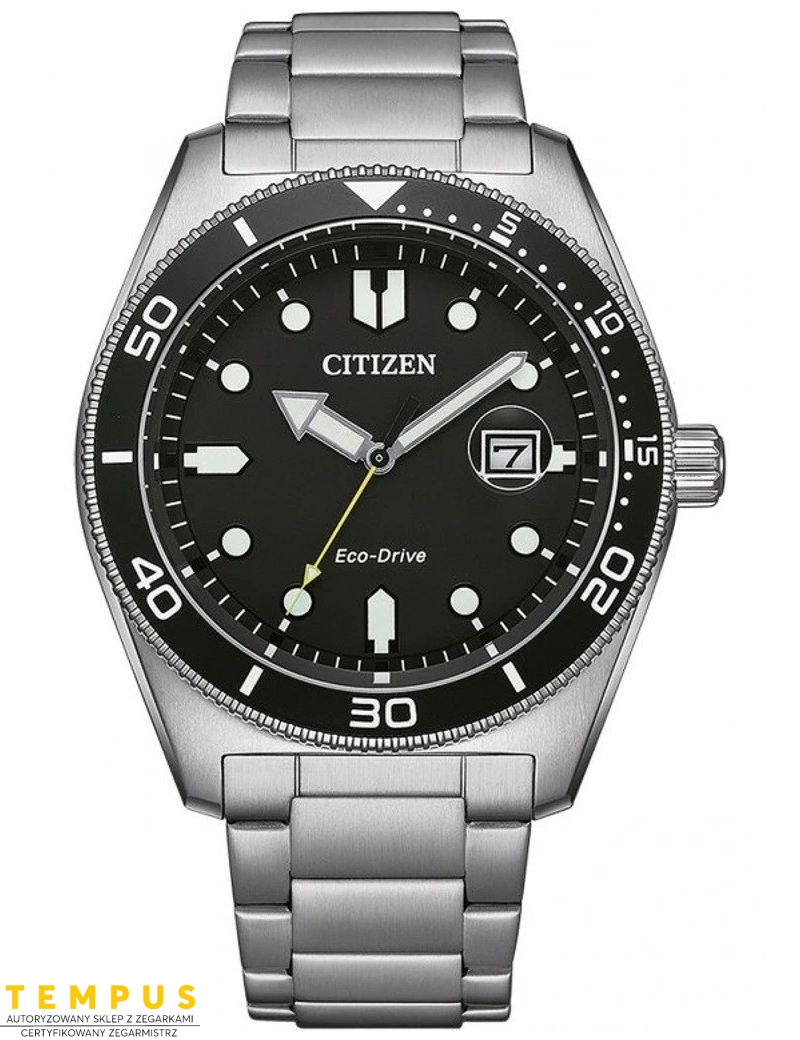 Zegarek sportowy męski CITIZEN Eco-Drive Marine Sporty AW1760-81E na bransolecie Zegarek sportowy męski CITIZEN Eco-Drive Marine Sporty AW1760-81E na bransolecie