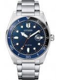 Zegarek sportowy męski CITIZEN Eco-Drive Marine Sporty AW1761-89L na bransolecie