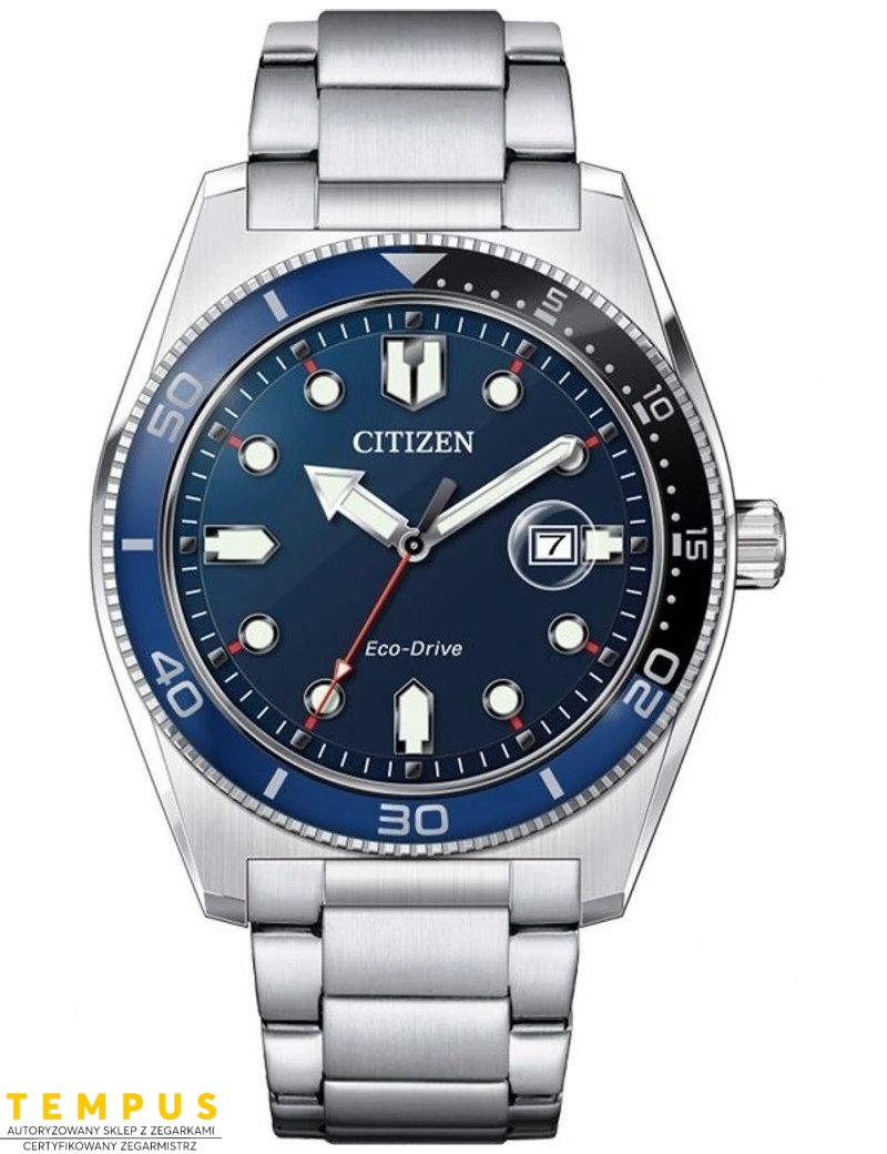 Zegarek sportowy męski CITIZEN Eco-Drive Marine Sporty AW1761-89L na bransolecie Zegarek sportowy męski CITIZEN Eco-Drive Marine Sporty AW1761-89L na bransolecie