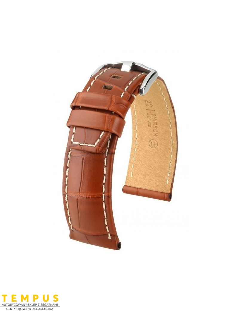 Pasek HIRSCH Tritone Alligator L 08607078-2-24 ze skóry krokodyla 24 mm - HIRSCH - paski do zegarków Pasek HIRSCH Tritone Alligator L 08607078-2-24 ze skóry krokodyla 24 mm - HIRSCH - paski do zegarków