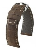 Pasek HIRSCH Tritone Alligator Nubuk L 08677018-2-24 ze skóry krokodyla 24 mm - HIRSCH - paski do zegarków
