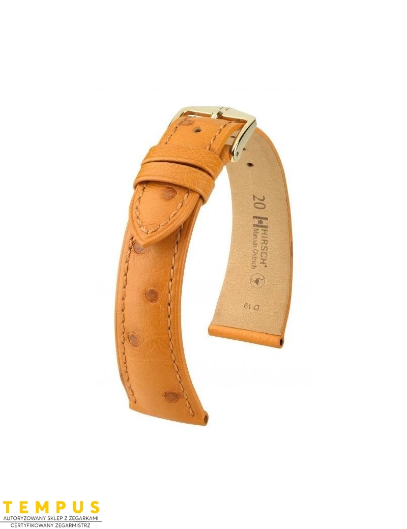 Pasek HIRSCH Massai Ostrich L 04262075-1-20 ze skóry strusia 20 mm - HIRSCH - paski do zegarków