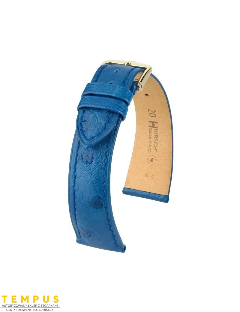 Pasek HIRSCH Massai Ostrich L 04262085-1-19 ze skóry strusia 19 mm - HIRSCH - paski do zegarków