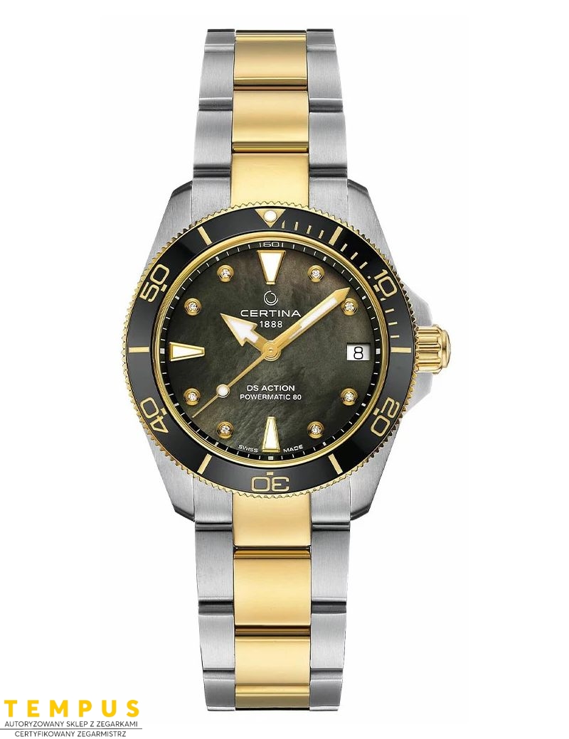 Certina DS Action Diver Lady Ceramic Powermatic 80 C032.007.22.126.00 Diamonds - Zegarki CERTINA Certina DS Action Diver Lady Ceramic Powermatic 80 C032.007.22.126.00 Diamonds - Zegarki CERTINA