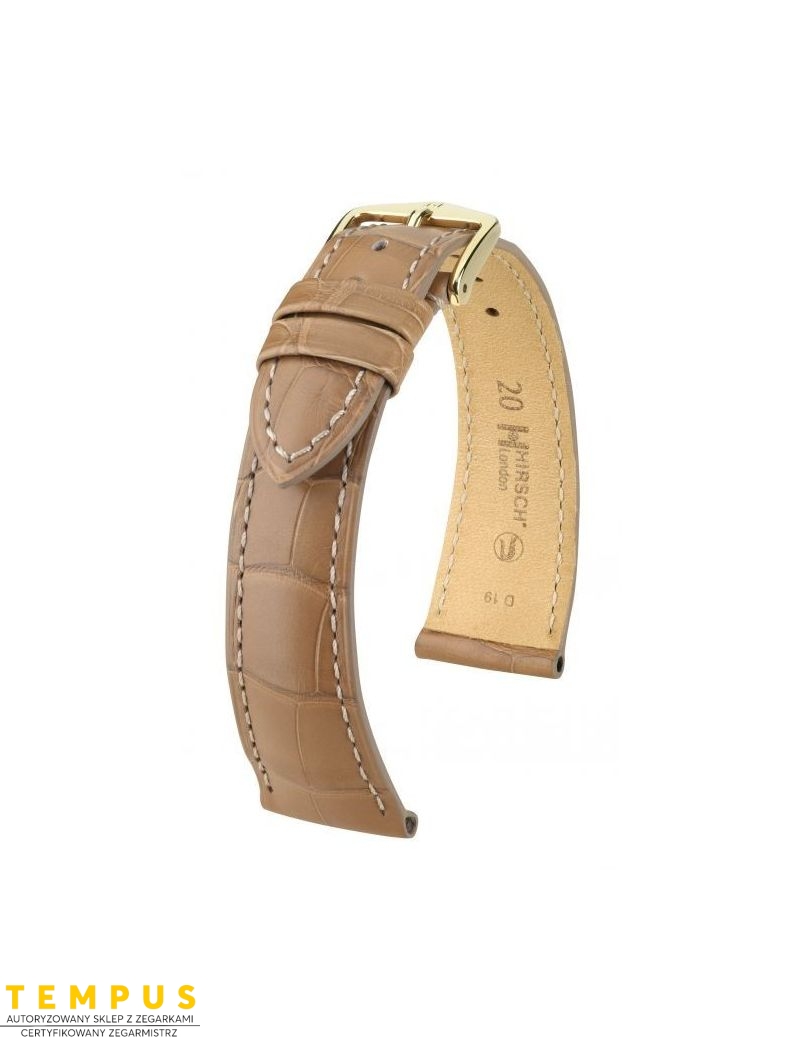 Pasek HIRSCH London L 04307099-1-22 ze skóry krokodyla 22 mm - HIRSCH - paski do zegarków