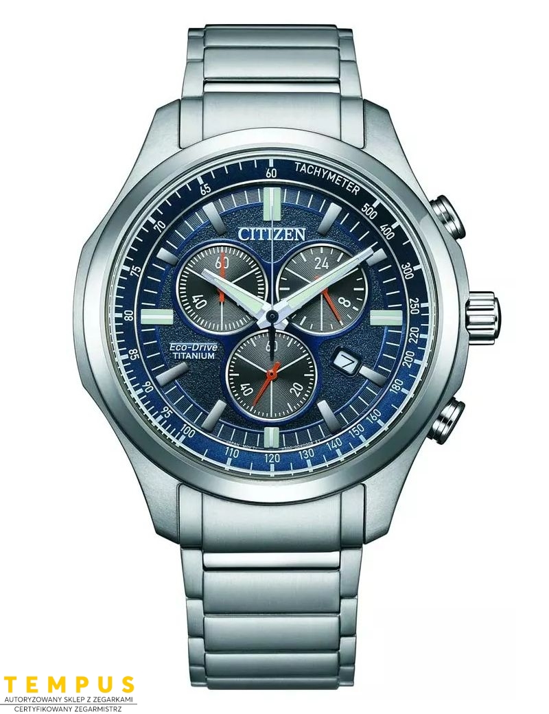 Zegarek sportowy męski Citizen Sporting Chronograph Super Titanium AT2530-85L na bransolecie Zegarek sportowy męski Citizen Sporting Chronograph Super Titanium AT2530-85L na bransolecie