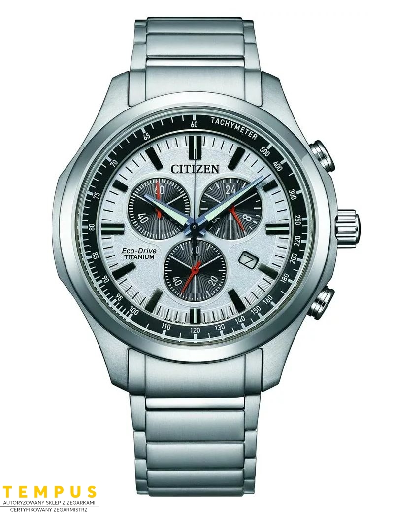 Zegarek sportowy męski Citizen Sporting Chronograph Super Titanium AT2530-85A na bransolecie Zegarek sportowy męski Citizen Sporting Chronograph Super Titanium AT2530-85A na bransolecie