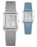 Zegarek klasyczny, elegancki damski Citizen Lady Square Set EW5590-62A na bransolecie