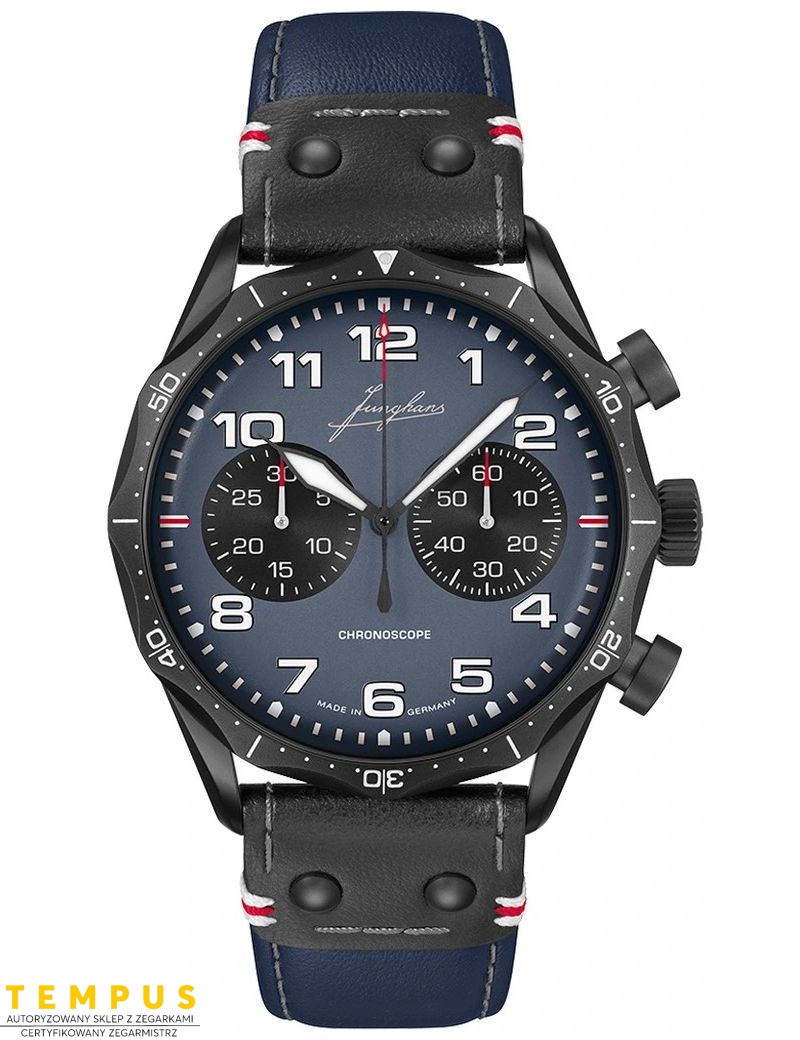 Junghans Meister Pilot Chronoscope Navy BlueLimited To 300 Pcs. Worldwide 27/3396.00 - Zegarki JUNGHANS