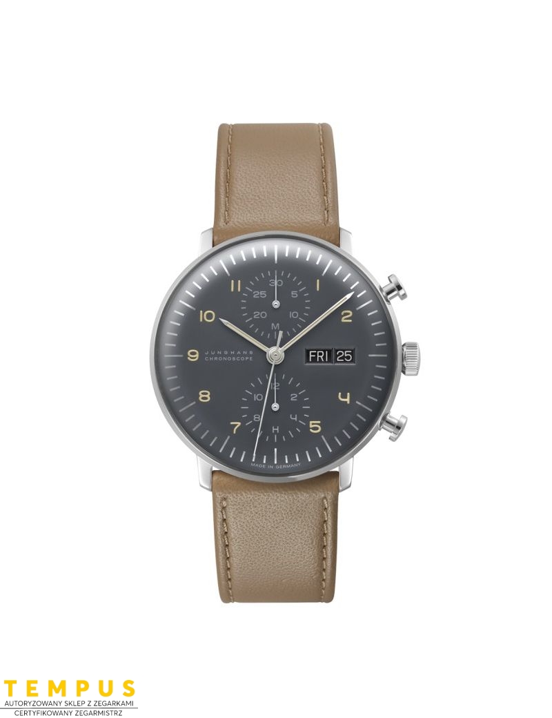 Junghans Max Bill Chronoscope Engl. Day 27/4501.03 - Zegarki JUNGHANS