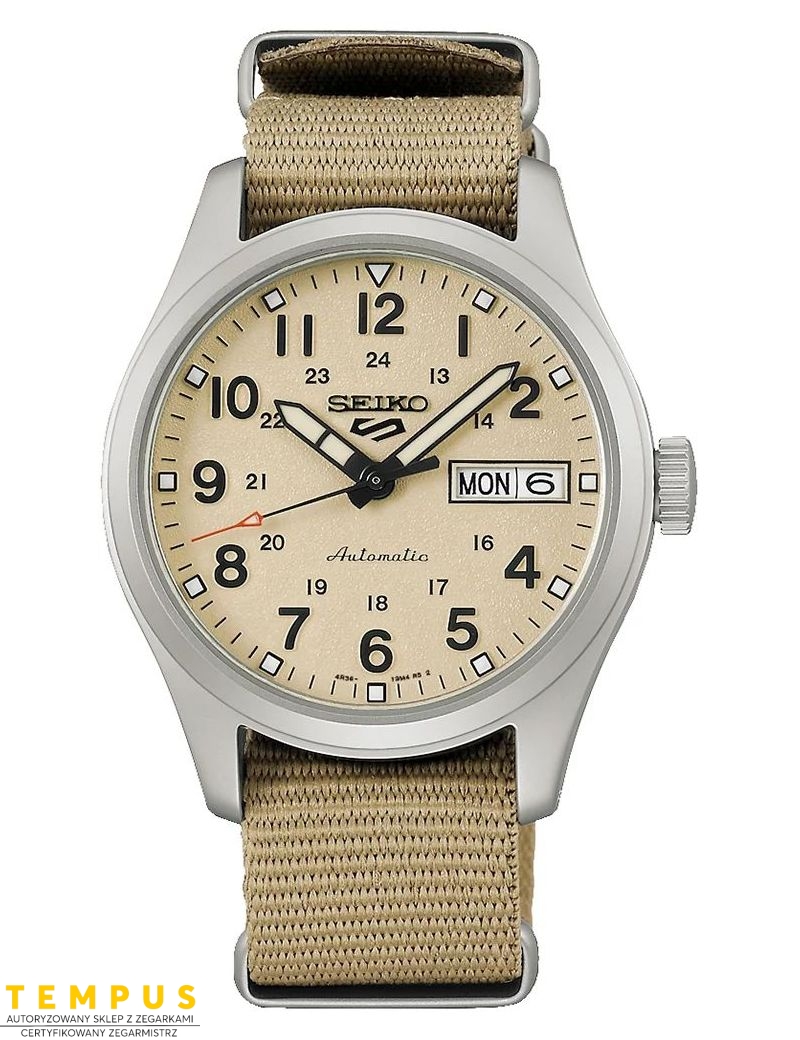 Zegarek militarny męski Seiko 5 Sports Midfield Automatic 36mm Srpj83K1 - Zegarki SEIKO