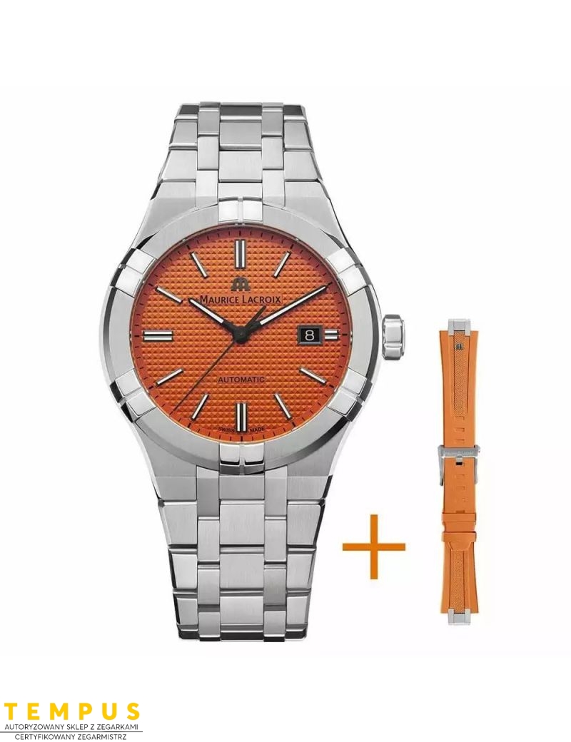 Zegarek casual męski Maurice Lacroix Aikon Limited Summer Edition Orange 42mm AI6008-SS00F-530-E - Zegarki MAURICE LACROIX