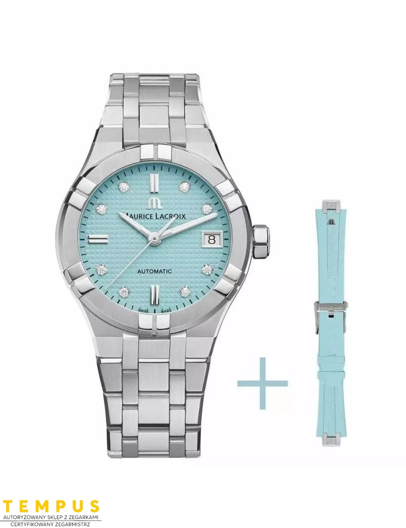 Zegarek casual damski Maurice Lacroix Aikon Limited Summer Edition Blue 35mm AI6006-SS00F-451-C - Zegarki MAURICE LACROIX Zegarek casual damski Maurice Lacroix Aikon Limited Summer Edition Blue 35mm AI6006-SS00F-451-C - Zegarki MAURICE LACROIX
