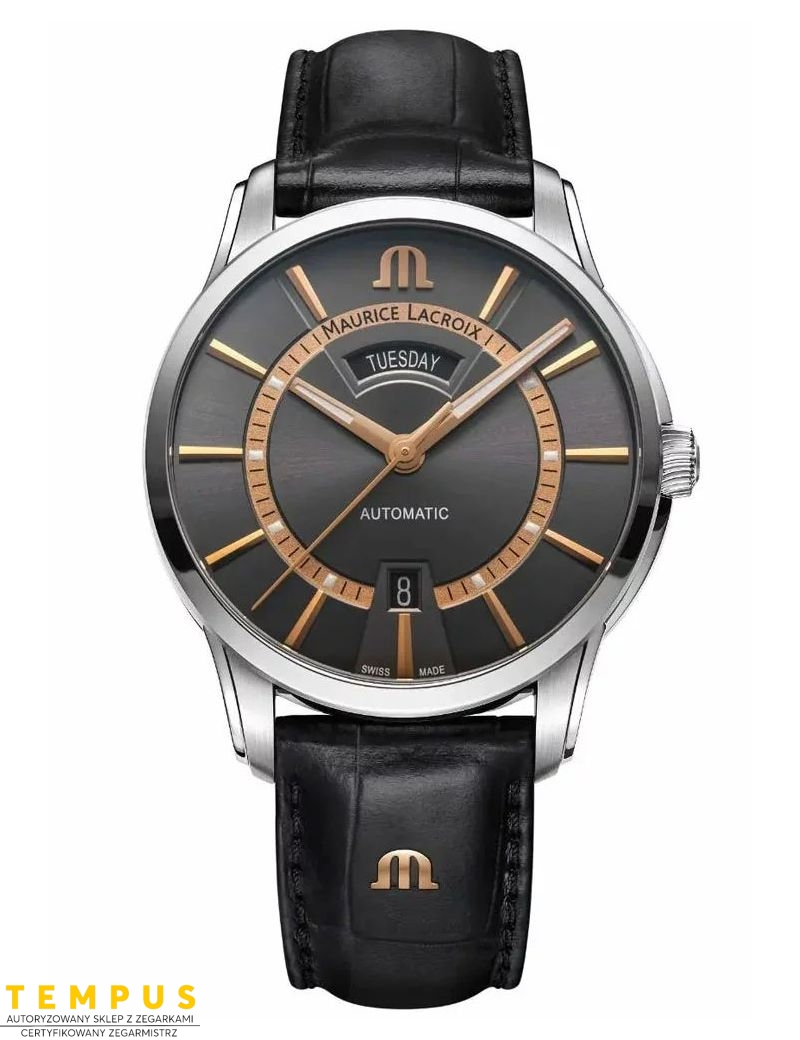 Zegarek klasyczny, elegancki męski Maurice Lacroix Pontos Day Date PT6358-SS001-333-2 - Zegarki MAURICE LACROIX Zegarek klasyczny, elegancki męski Maurice Lacroix Pontos Day Date PT6358-SS001-333-2 - Zegarki MAURICE LACROIX