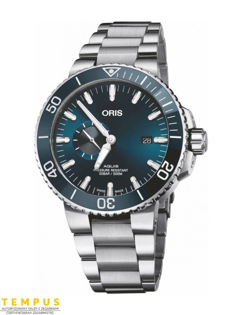 Zegarek sportowy męski Oris Aquis Small Second II Date 01 743 7733 4155-07 8 24 05PEB - Zegarki ORIS