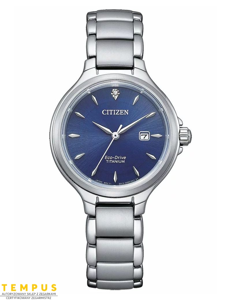 Zegarek klasyczny, elegancki damski CITIZEN Eco-Drive Super Titanium EW2681-81L Lady na bransolecie