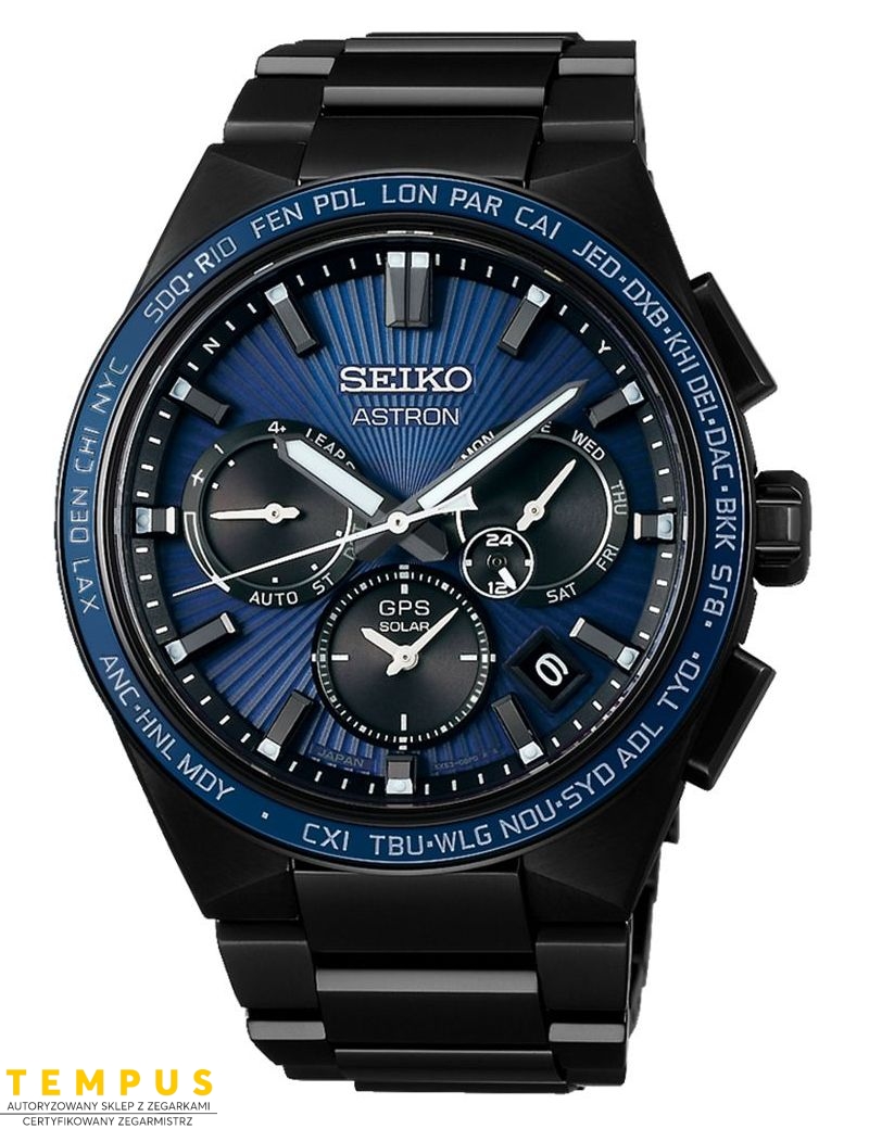 Zegarek sportowy męski Seiko Astron Sunray Midnight GPS Solar 5X SSH121J1 Limited Edition - Zegarki SEIKO