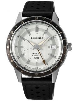 Zegarek klasyczny męski Seiko Presage Automatic GMT Style 60s SSK011J1 - Zegarki SEIKO
