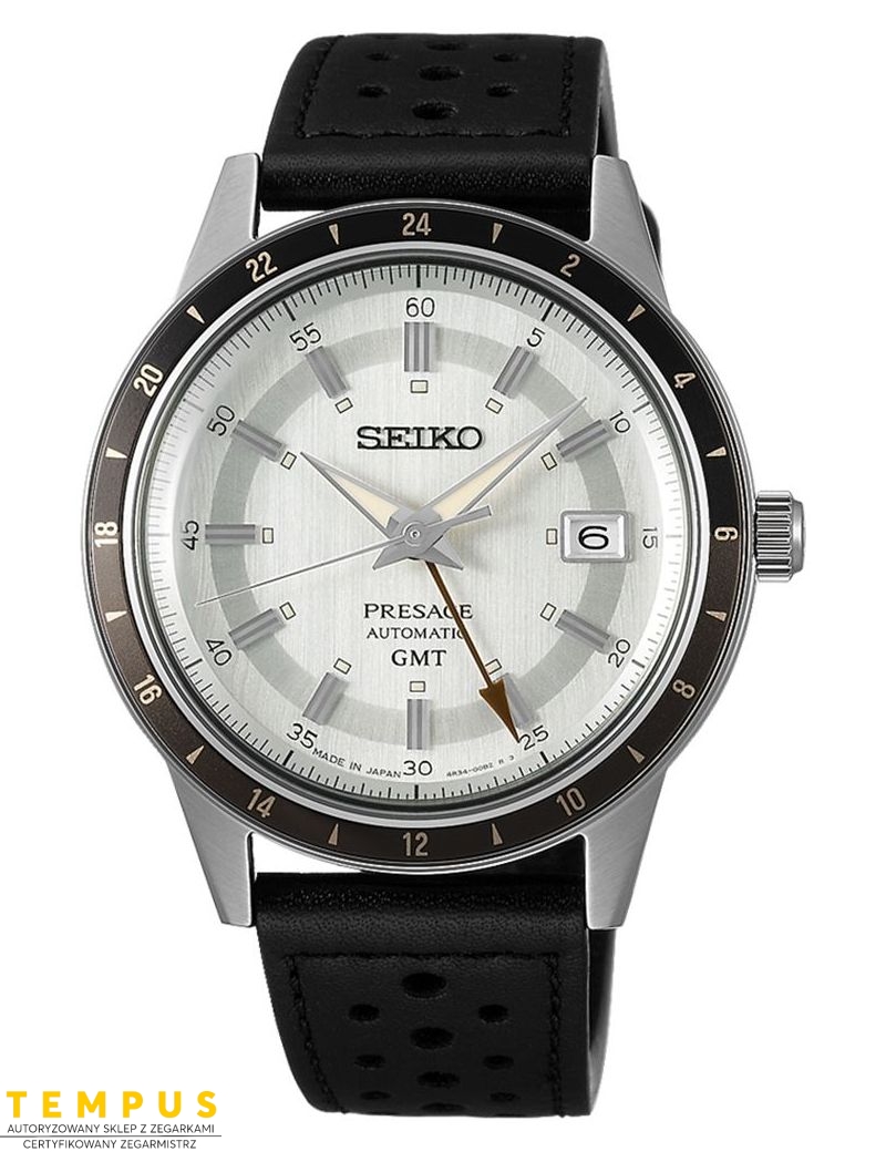 Zegarek klasyczny męski Seiko Presage Automatic GMT Style 60s SSK011J1 - Zegarki SEIKO