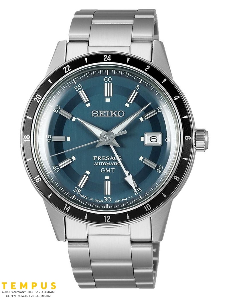 Zegarek klasyczny męski Seiko Presage Automatic GMT Style 60s SSK009J1 - Zegarki SEIKO Zegarek klasyczny męski Seiko Presage Automatic GMT Style 60s SSK009J1 - Zegarki SEIKO