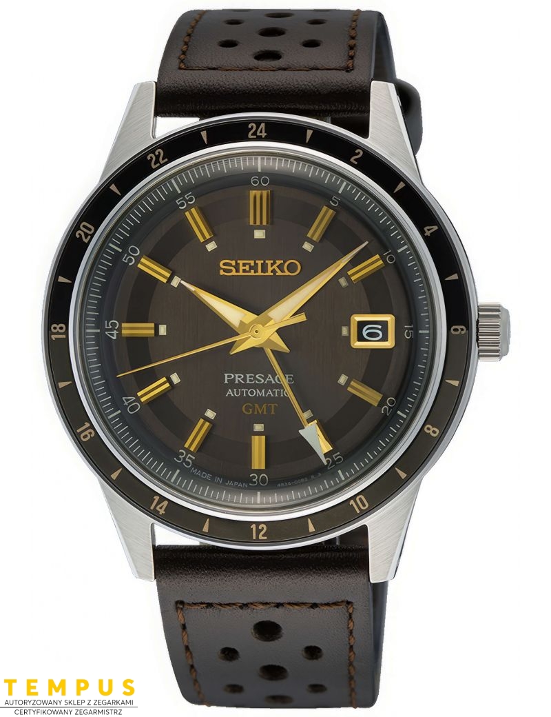 Zegarek klasyczny męski Seiko Presage Automatic GMT Style 60s SSK013J1 - Zegarki SEIKO Zegarek klasyczny męski Seiko Presage Automatic GMT Style 60s SSK013J1 - Zegarki SEIKO