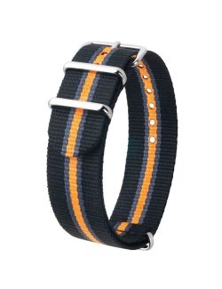 Pasek HIRSCH Rush czarny/szary/pomarancz. 40406052-2-20 tekstylny NATO 20 mm