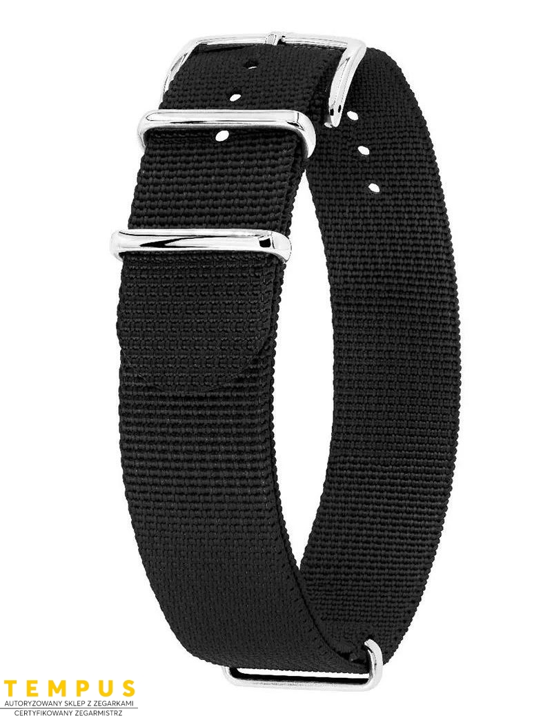 Pasek HIRSCH Rush Recycle czarny 40506050-2-20 tekstylny NATO 20 mm - HIRSCH - paski do zegarków