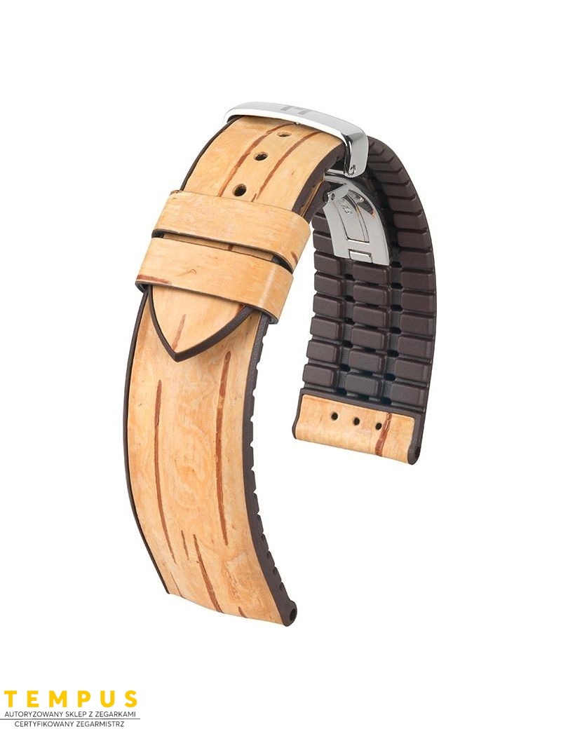Pasek HIRSCH Birch L 0921045090-2-20 kauczuk i kora brzozowa 20 mm - HIRSCH - paski do zegarków